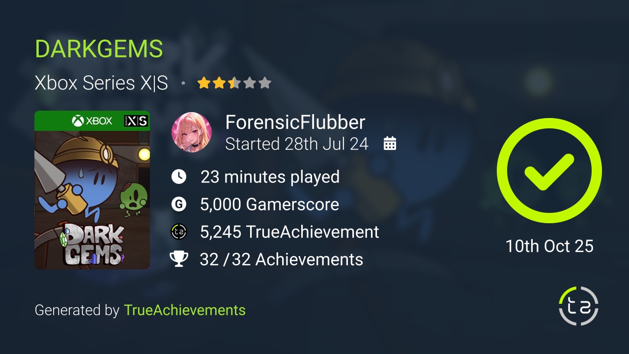 DARKGEMS (2) achievement summary